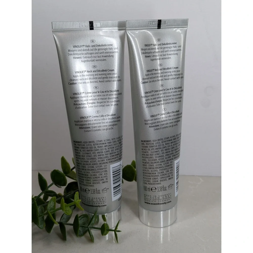 SEALED LOT 2M. Asam Vinolift Lipopearls Intensive Neck Decollete Cream 3.38 oz